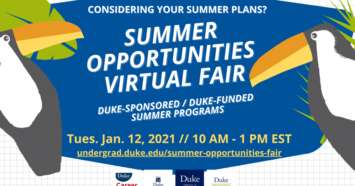 Summer Opportunities Virtual Fair English Department